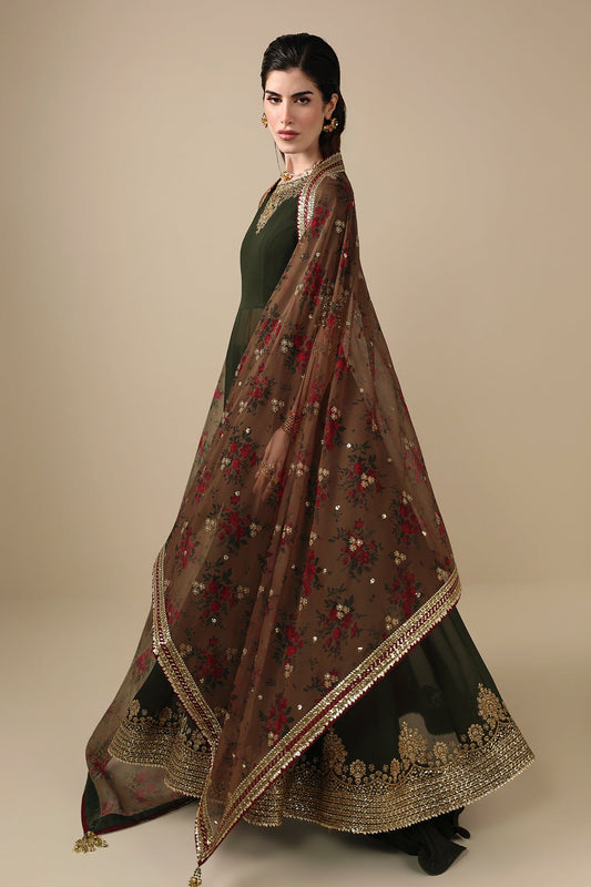 Jazmin UC-3121 chiffon formal with printed chiffon dupatta
