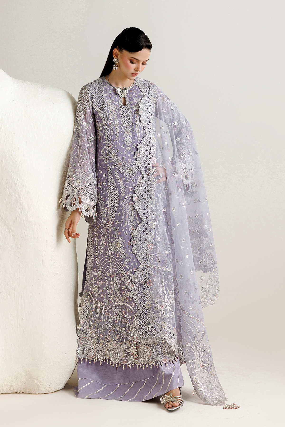 Jazmin UC-3145 embroidered chiffon suit at Raz Ruya