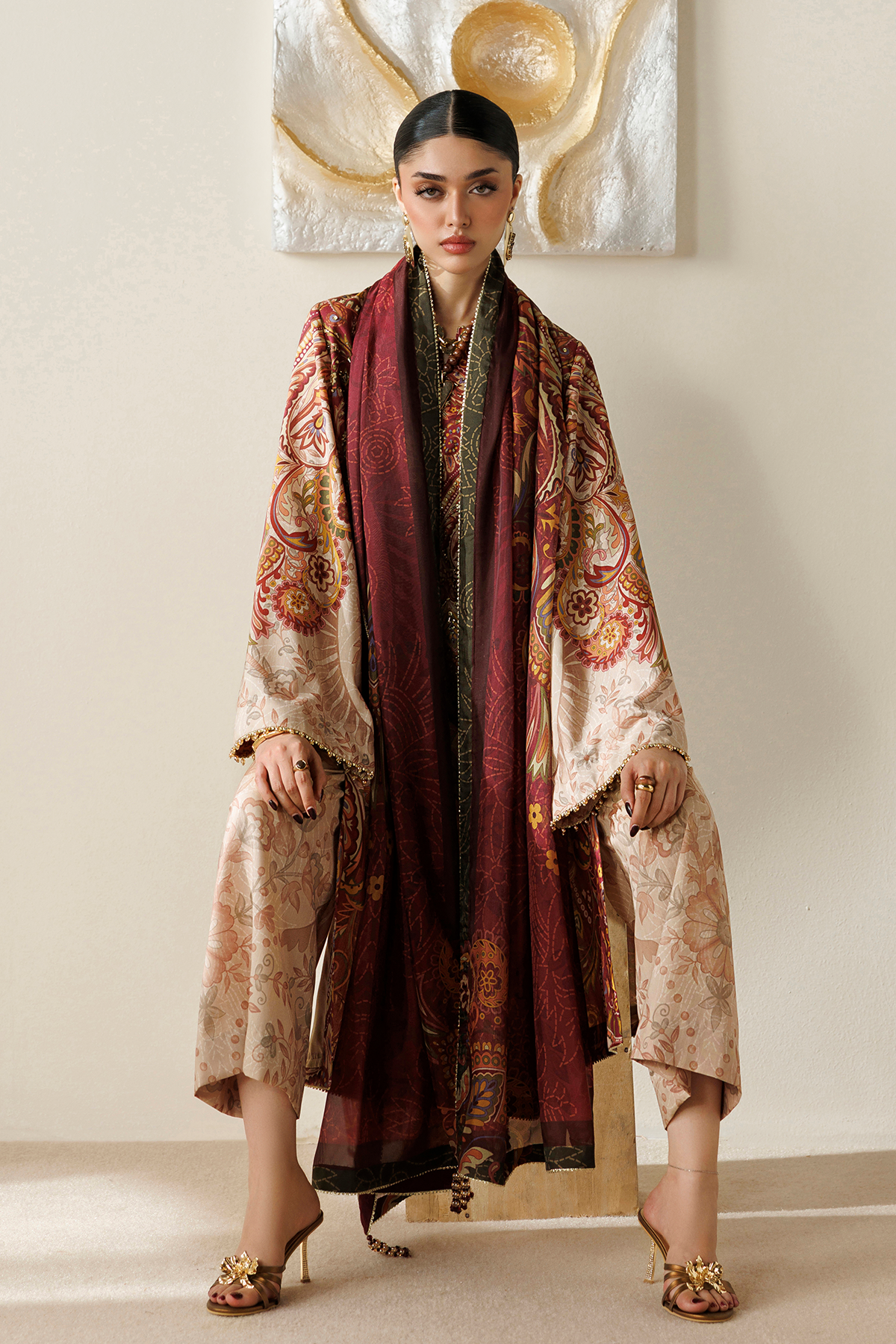 Jazmin OR26-D08 handwork raw silk suit at Raz Ruya