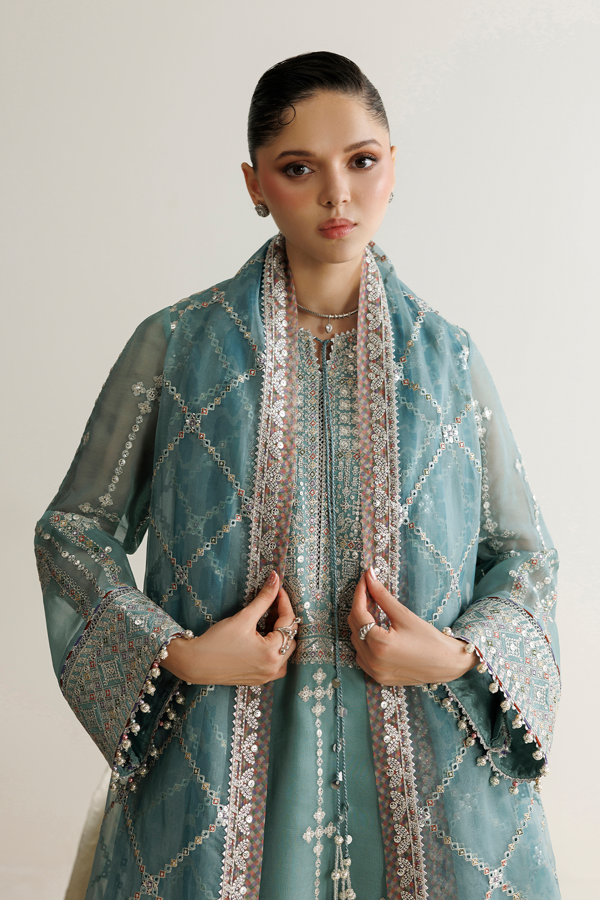 Jazmin UC-3138 embroidered chiffon suit at Raz Ruya