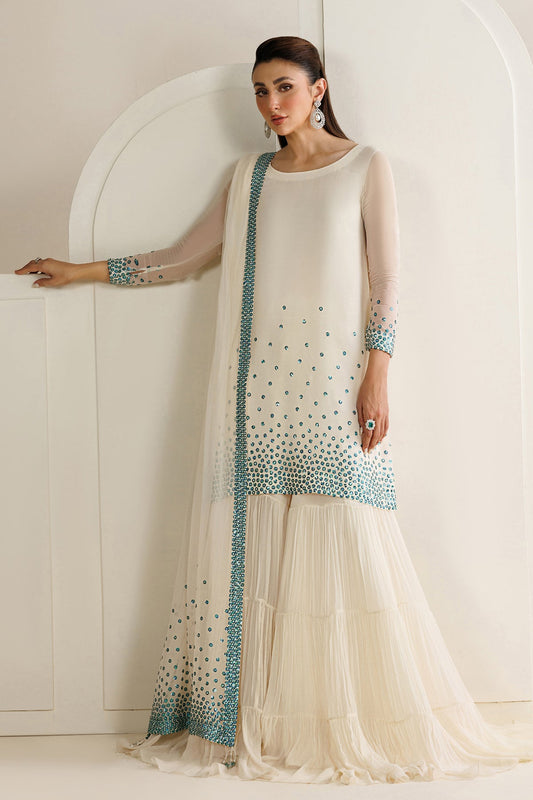 Jazmin UC-3133 chiffon formal with embroidered chiffon dupatta