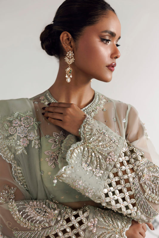 Akbar Aslam Zaria Pakistani formal with net dupatta