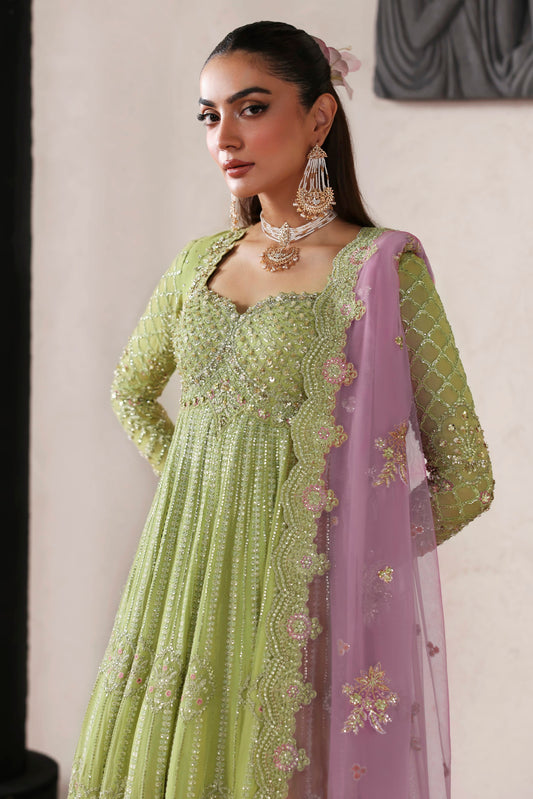 Akbar Aslam Zarelle Pakistani formal maxi with net dupatta