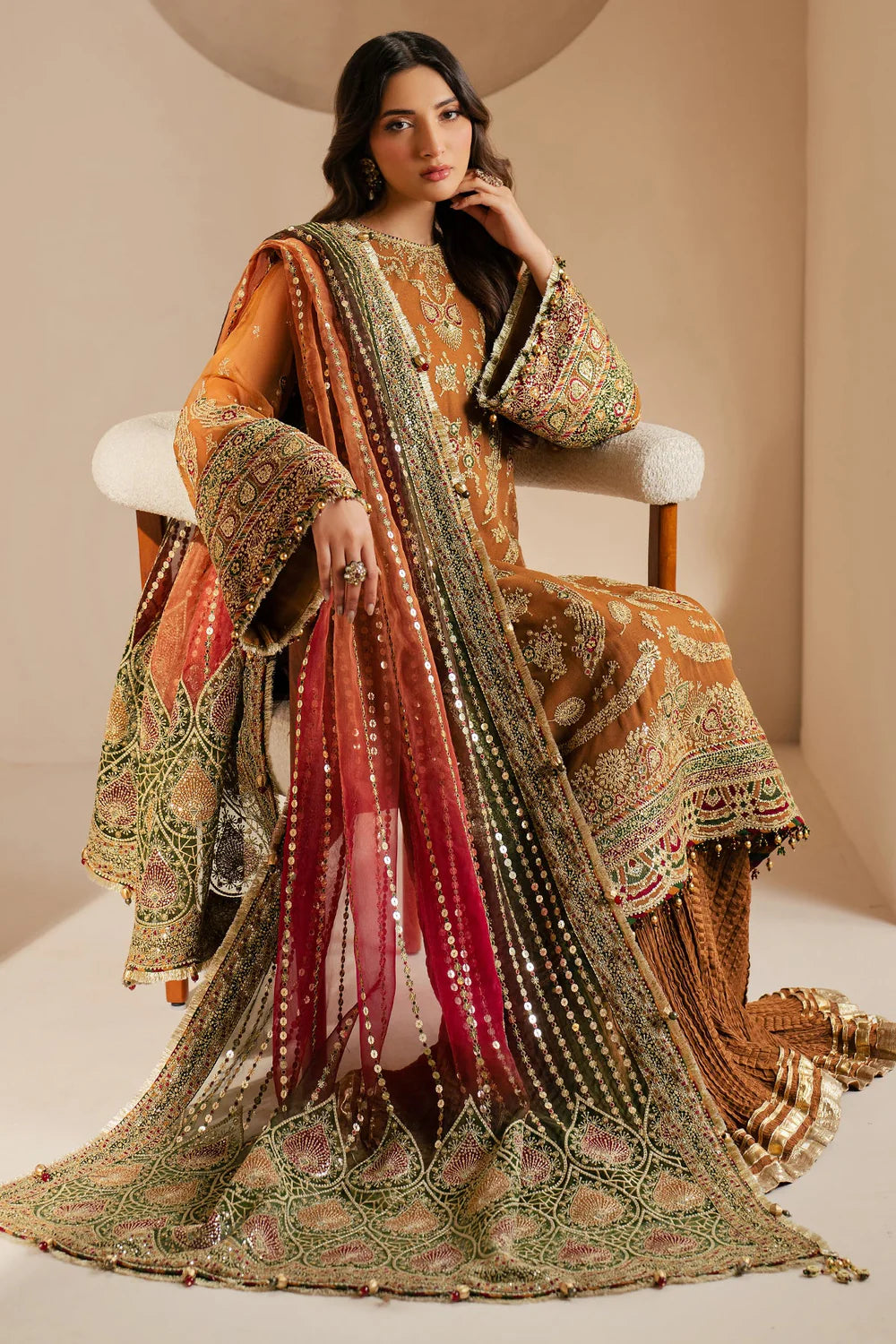 Shop JAZMIN WEDDING FORMALS EMBROIDERED CHIFFON WF'25-02 at Raz Ruya! Huge discounts on luxury Pakistani designer wear. Fast delivery to UK, USA & Canada. End-of-Year & New Year Sale!