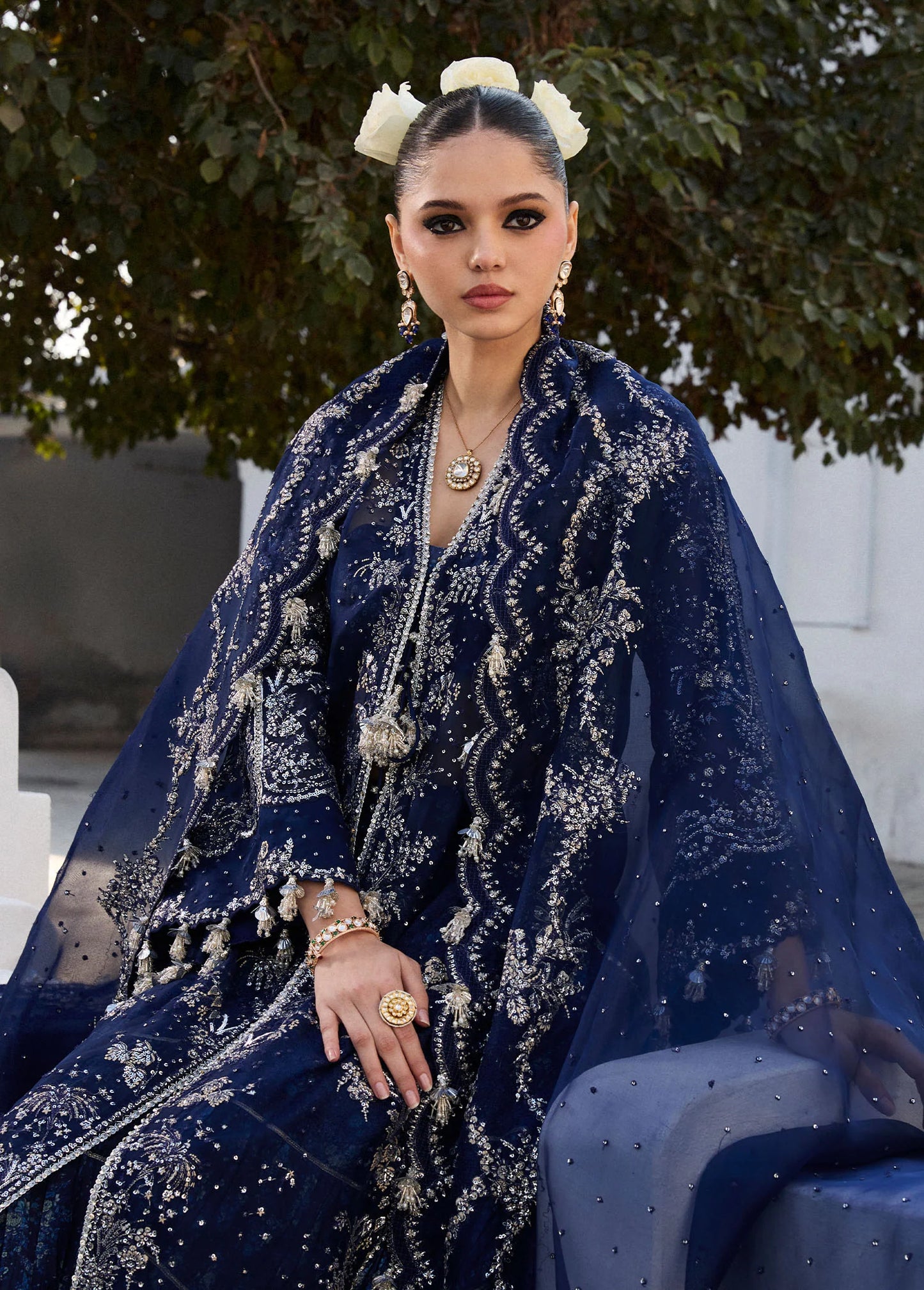Shop HUSSAIN REHAR DARLINGS FESTIVE '25 FORMALS SAFA at Raz Ruya! Huge discounts on luxury Pakistani designer wear. Fast delivery to UK, USA & Canada. End-of-Year & New Year Sale!