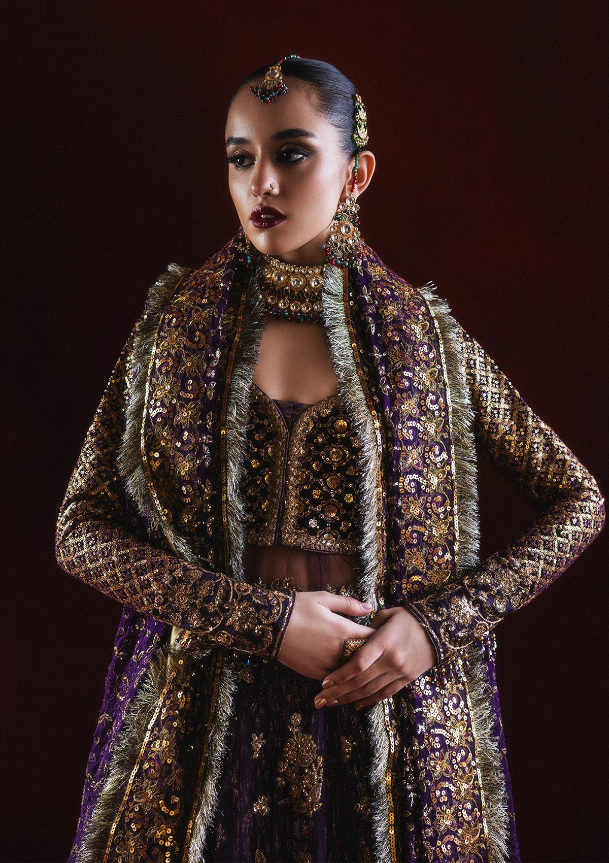 AIK Atelier Dastoor A2410 floral chiffon dupatta close-up