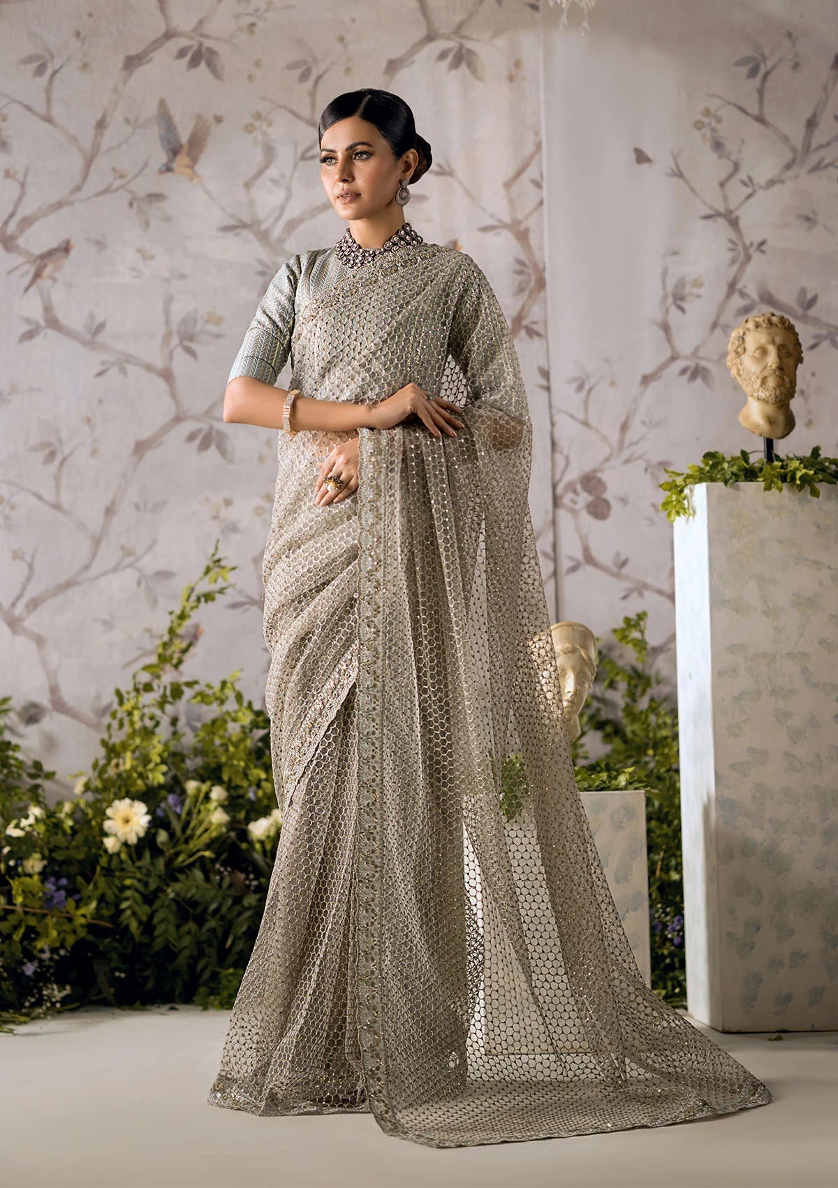 Shop AIK ATELIER FESTIVE FORMALS SARI EDIT - LOOK 03 at Raz Ruya! Huge discounts on luxury Pakistani designer wear. Fast delivery to UK, USA & Canada. End-of-Year & New Year Sale!
