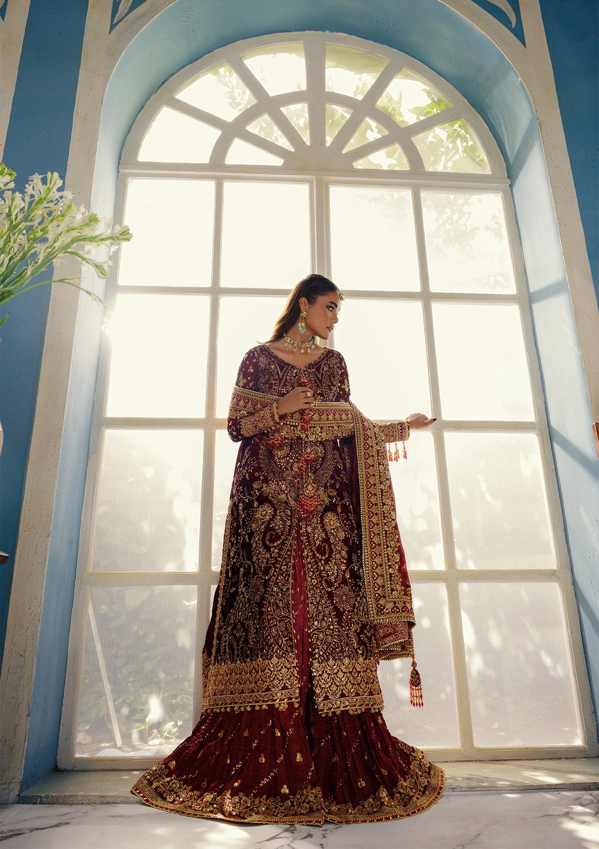 AIK Atelier Udaipur A2505 velvet embroidery close-up