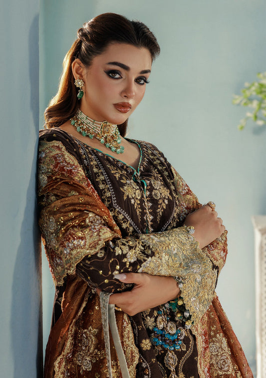 AIK Atelier Udaipur A2507 Pakistani grey velvet suit with zari net dupatta