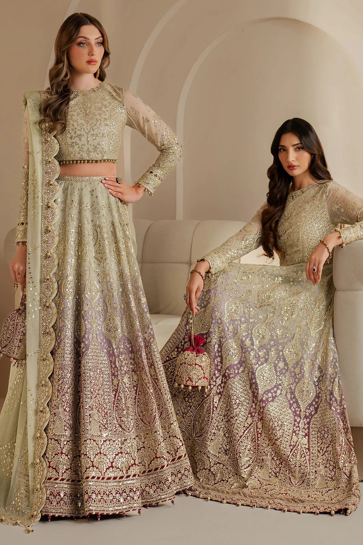 WF'25-01 features embroidered chiffon, digital prints, and an elegant organza dupatta with rawsilk bottom. A perfect pick for formal or festive occasions.
