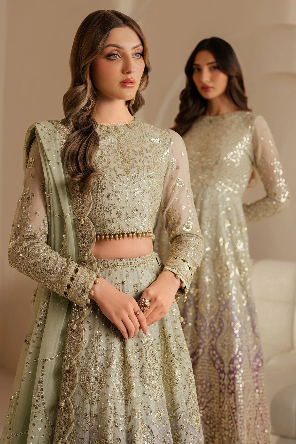 WF'25-01 features embroidered chiffon, digital prints, and an elegant organza dupatta with rawsilk bottom. A perfect pick for formal or festive occasions.