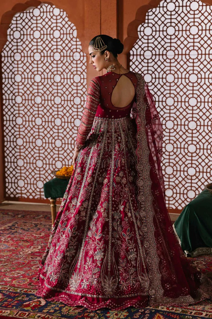 Graceful organza suit with embellished front panels, blouse, sleeves, dupatta & inner—crafted with fine embroidery for timeless elegance and charm.