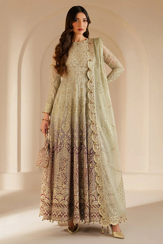WF'25-01 features embroidered chiffon, digital prints, and an elegant organza dupatta with rawsilk bottom. A perfect pick for formal or festive occasions.