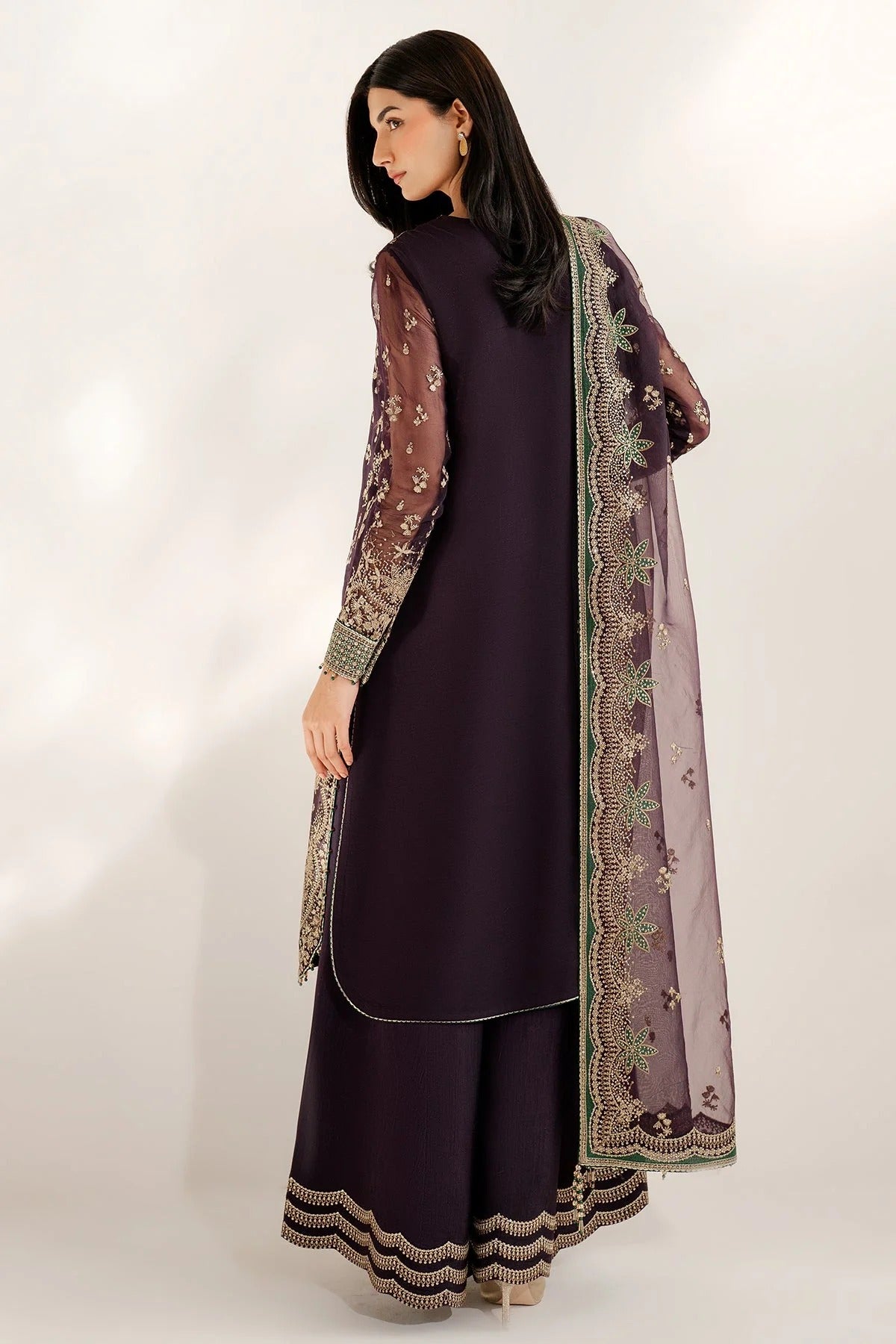 UC-3078 features intricate embroidery, organza dupatta, and rawsilk bottom—crafted for timeless elegance. Perfect for festive, party, or formal occasions.