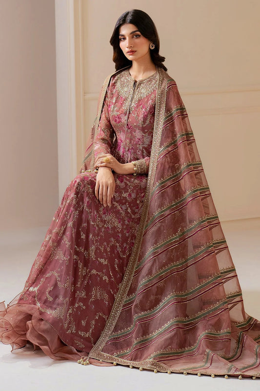 UC-3064 features embroidered chiffon panels and yoke, organza dupatta, and rawsilk bottom—perfect for graceful, high-end festive and formal occasions.