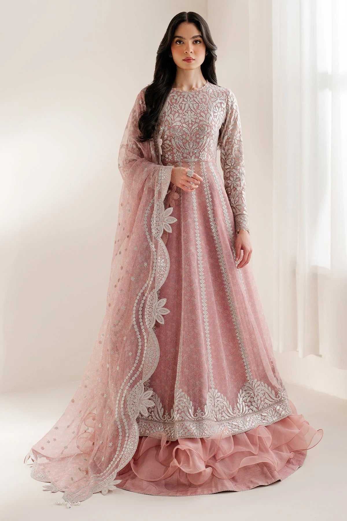Upgrade your wardrobe with UC-3079 — a digitally printed, embroidered chiffon suit with rawsilk bottom. A perfect blend of elegance and style. Shop now!