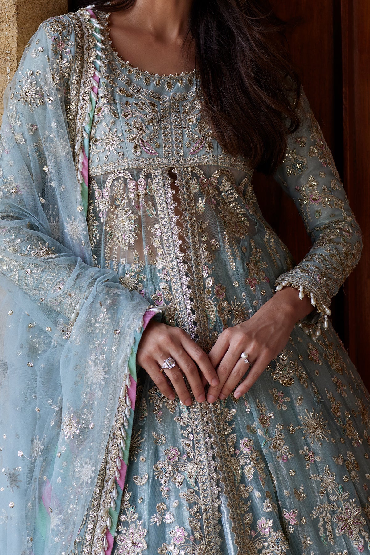 Lafz by Afrozeh – Pakistani wedding guest net outfit