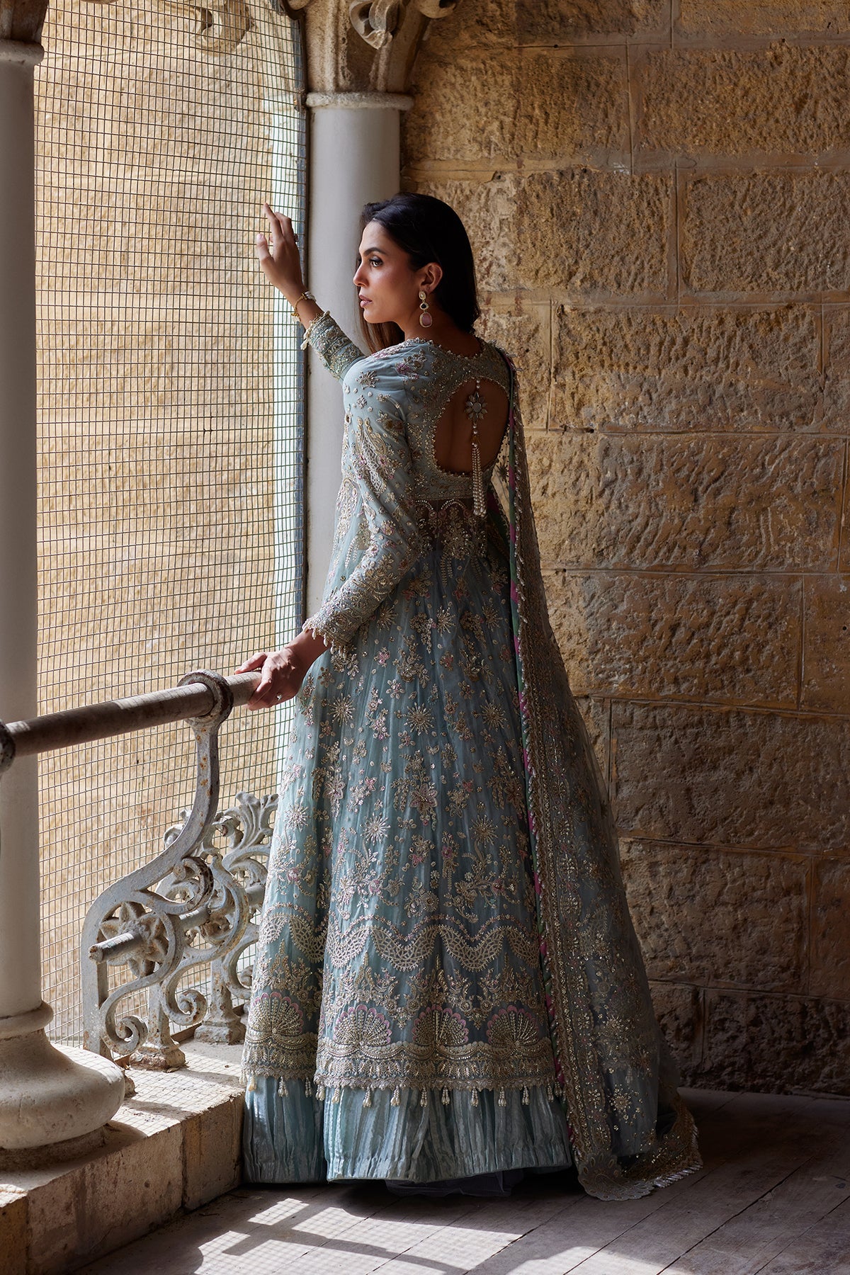 Afrozeh Dastangoi '26 Lafz Pakistani net formal with dupatta