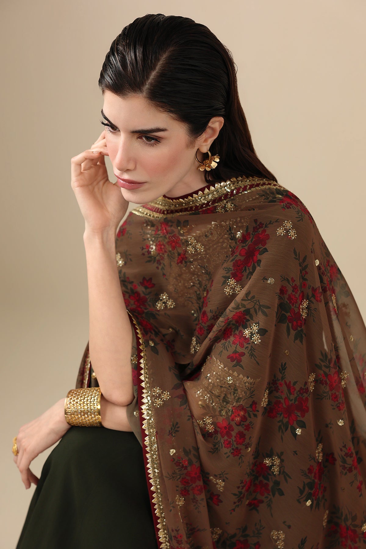 Jazmin UC-3121 embroidered chiffon suit at Raz Ruya