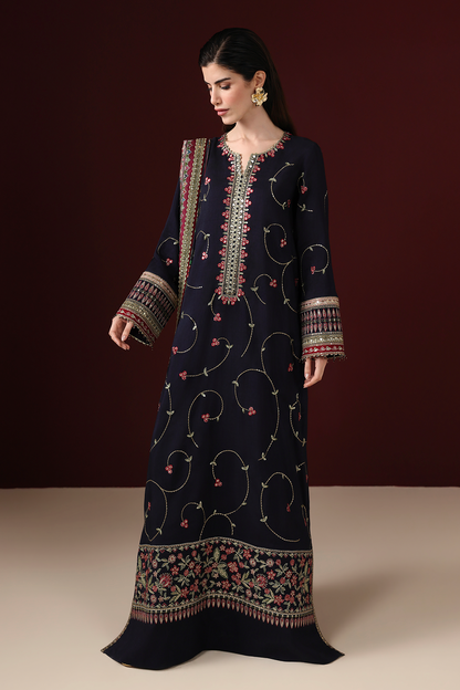 Jazmin UR-7087 raw silk formal with printed tissue silk dupatta