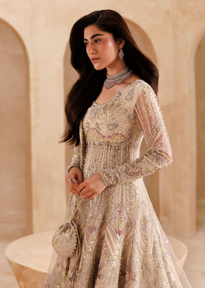 Sabrinia dusty white Pakistani bridal wear by Sardinia, UK