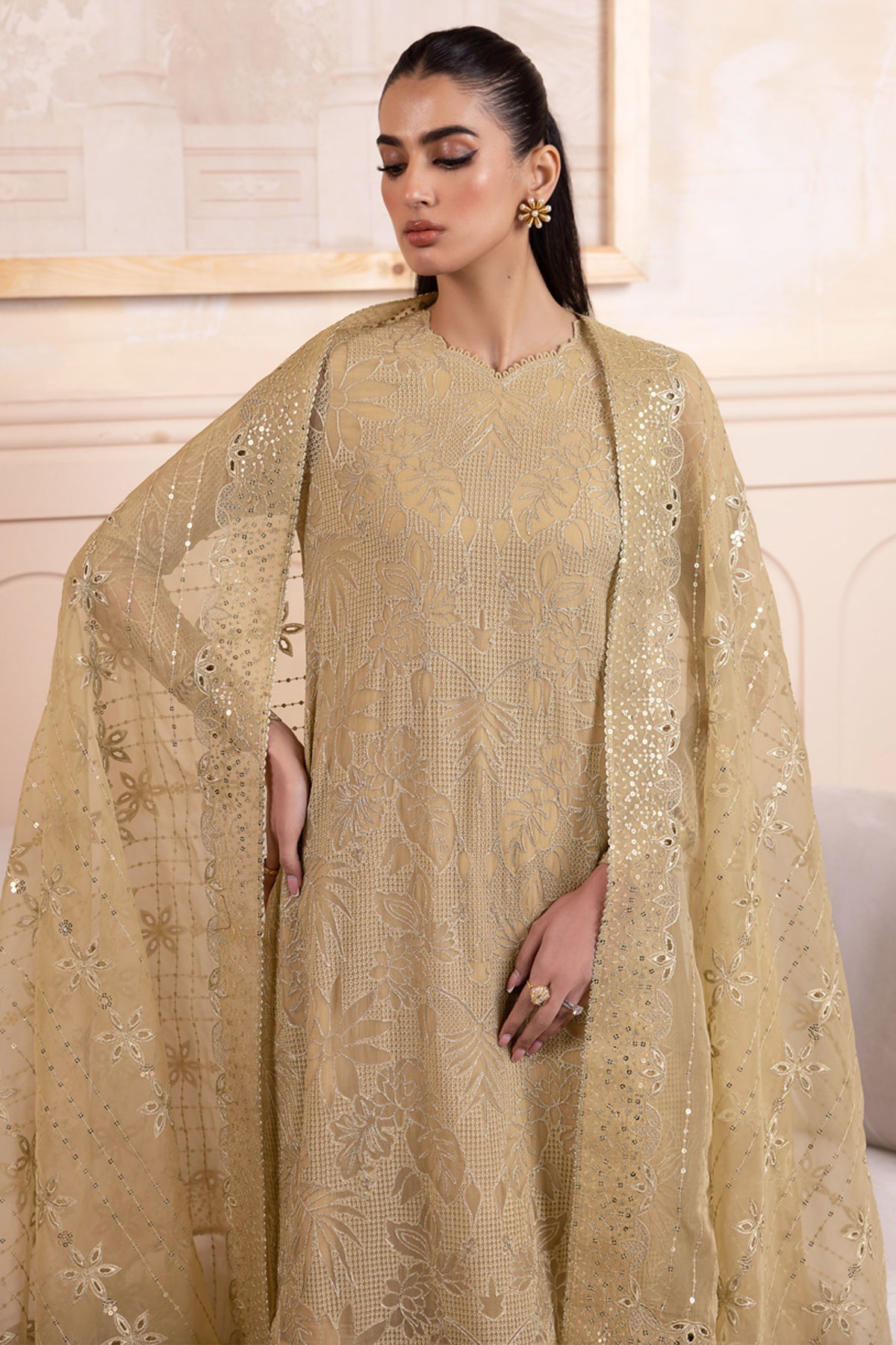 EMBROIDERED CHIFFON UC-3042