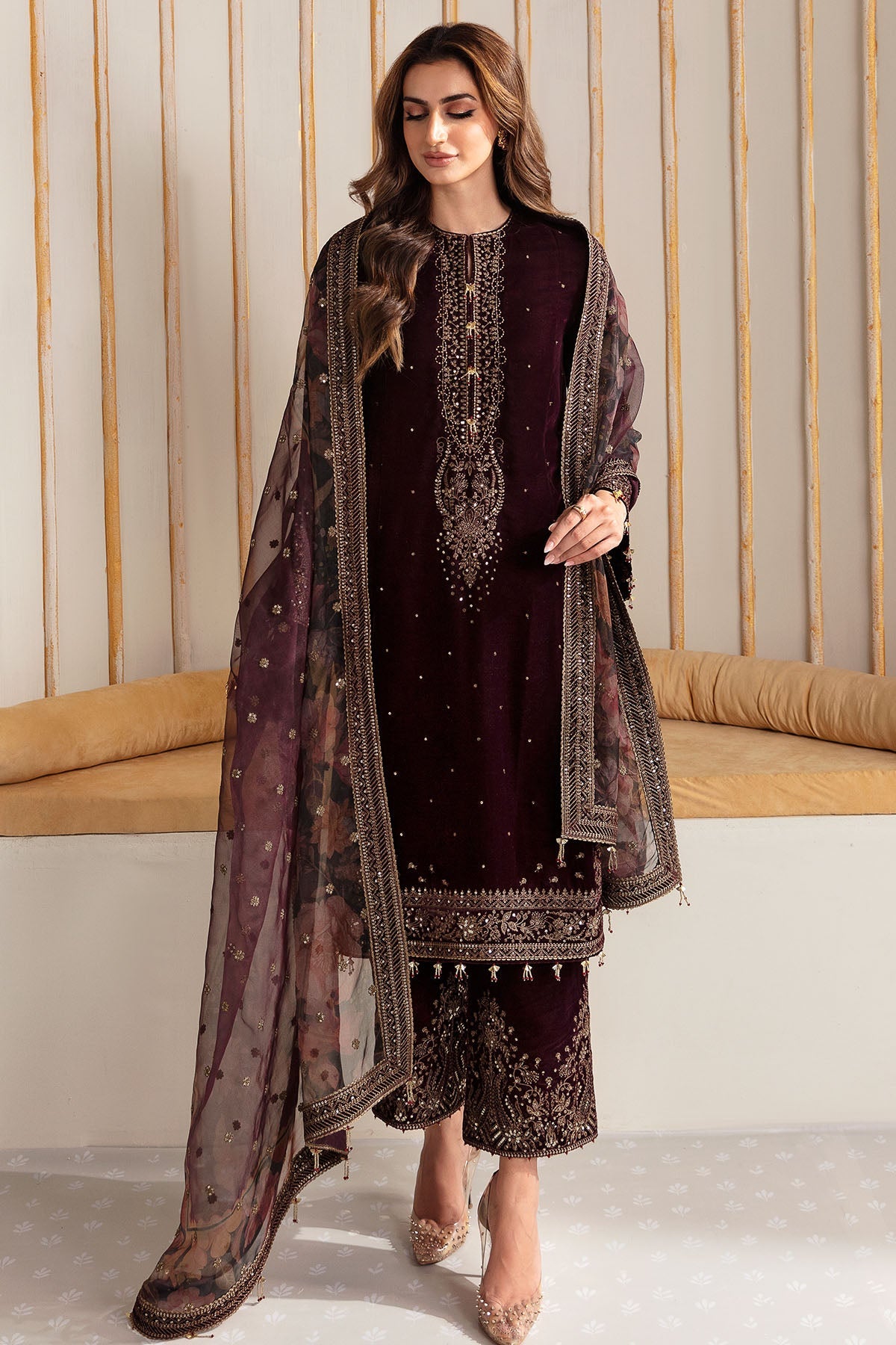 Embroidered Velvet Formal VF-2012