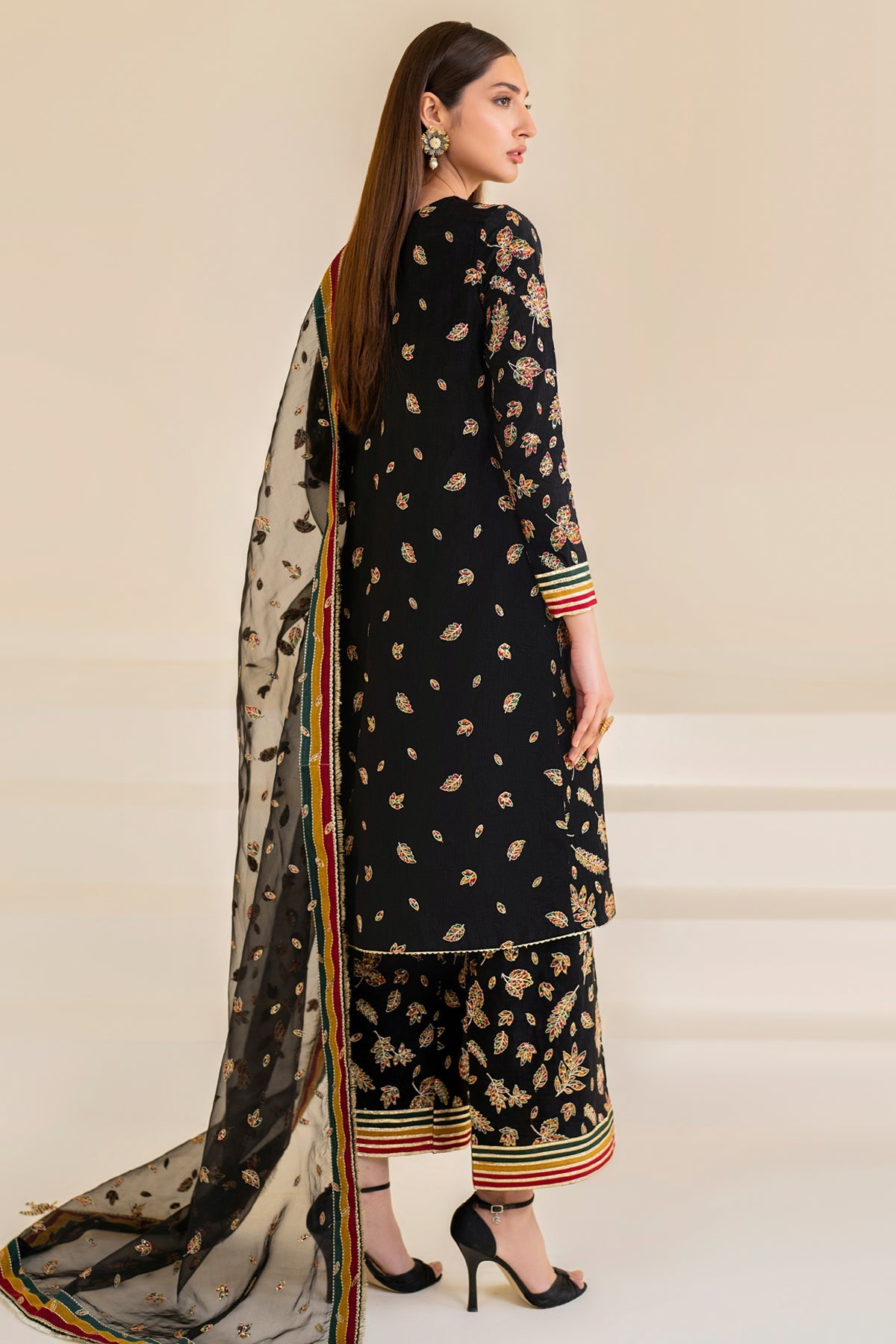 EMBROIDERED RAW SILK UR-7023