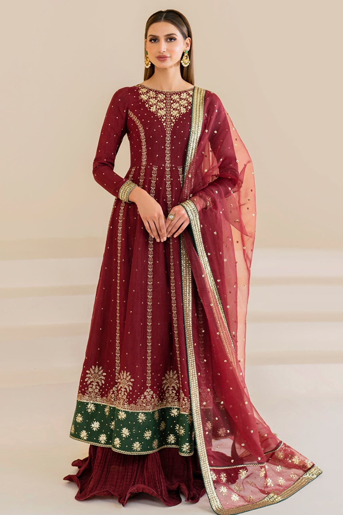 EMBROIDERED RAW SILK UR-7018