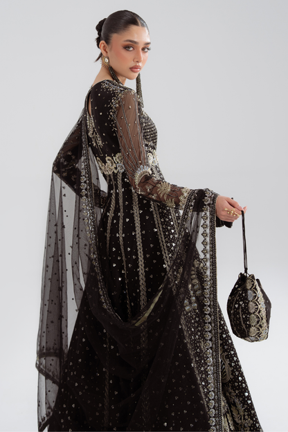 Soraya Elowen with raw silk lehenga and embroidered net dupatta