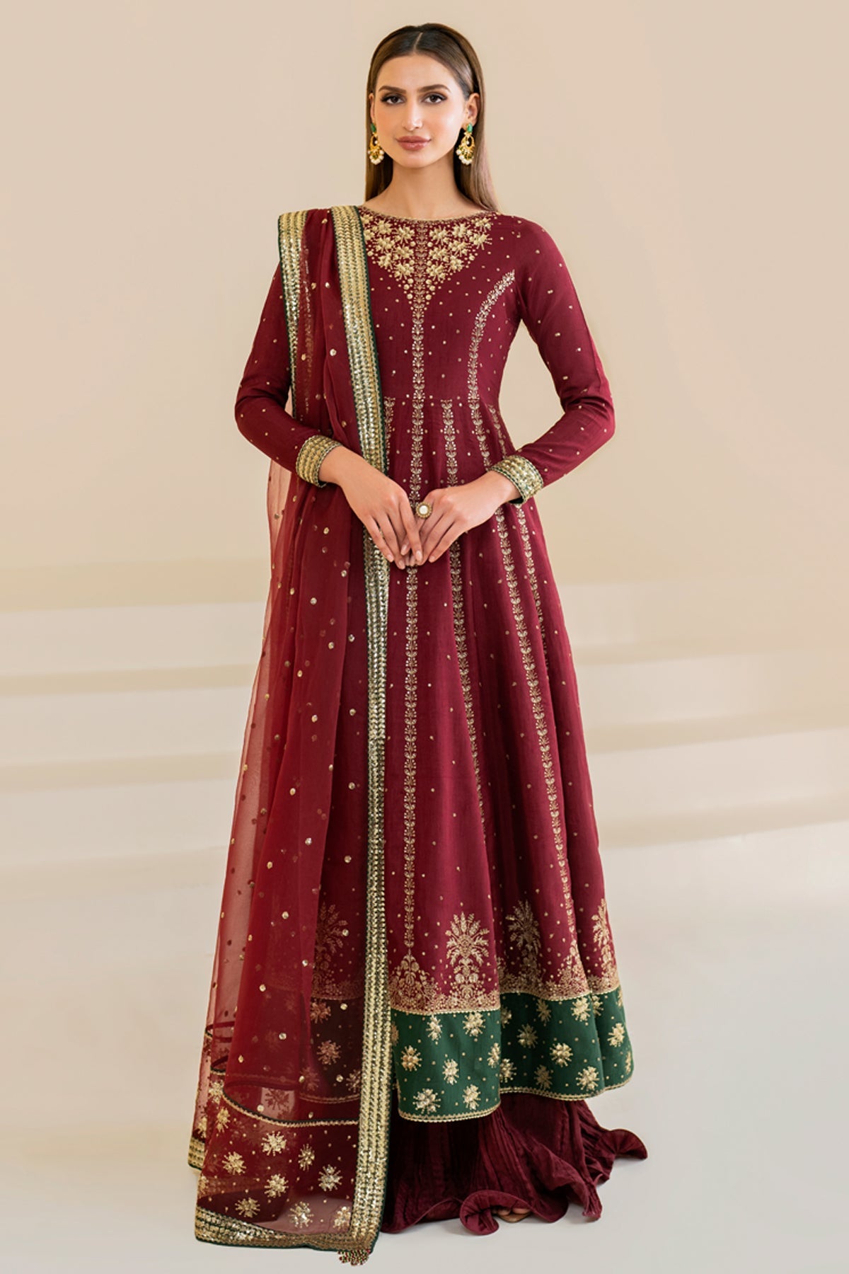 EMBROIDERED RAW SILK UR-7018