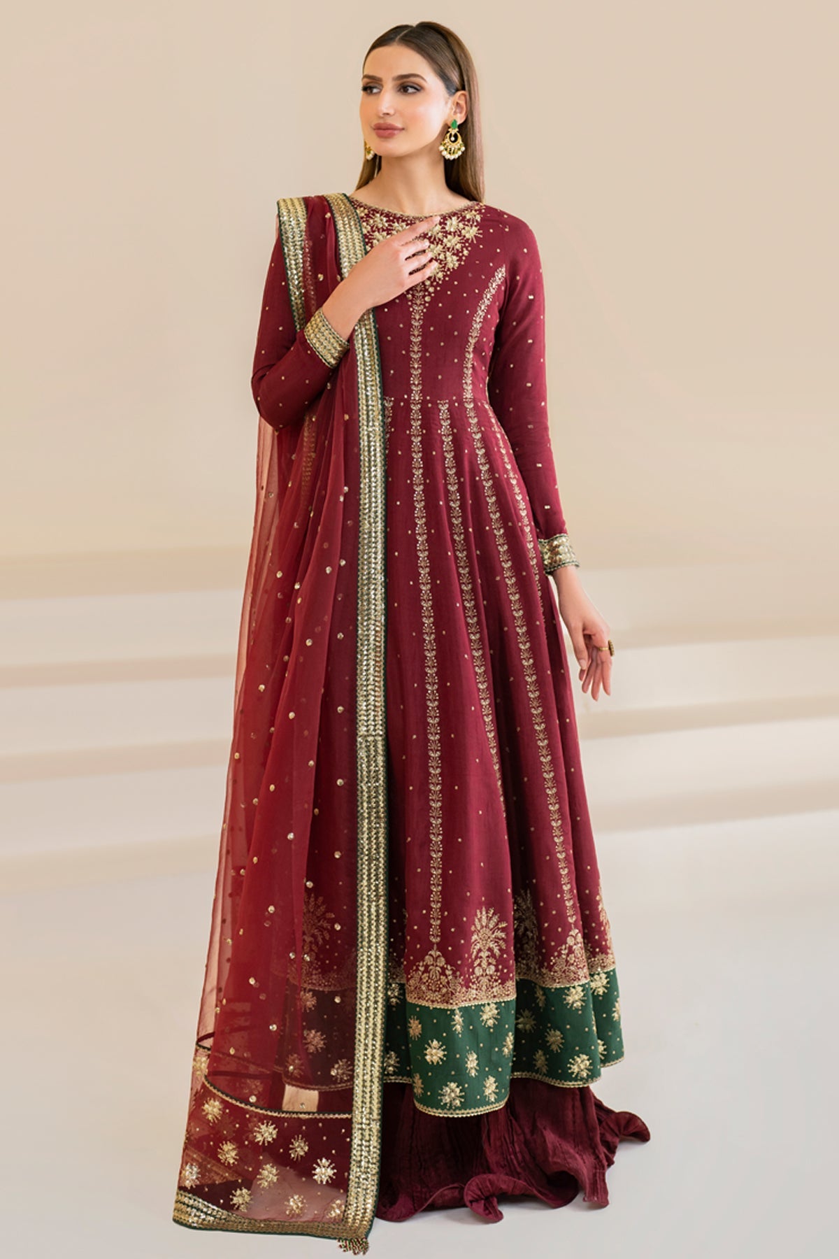 EMBROIDERED RAW SILK UR-7018