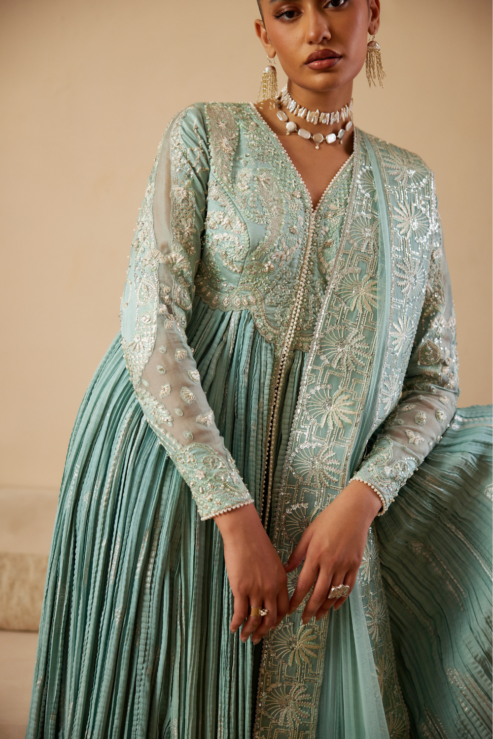 Soraya Aveline aquatic blue ensemble at Raz Ruya