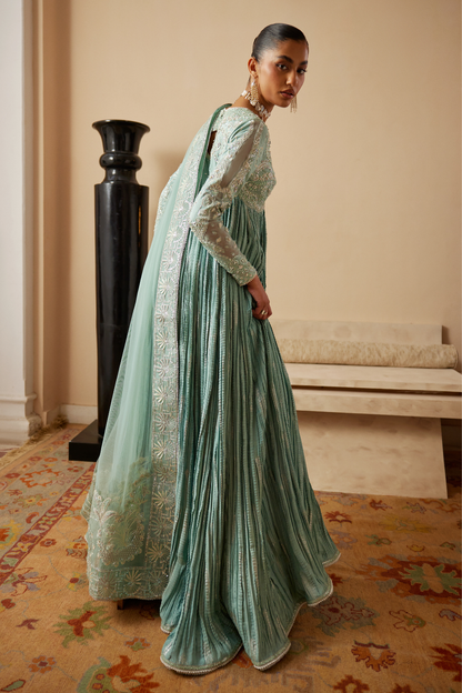 Aveline aquatic blue Pakistani festive wear by Soraya, UK