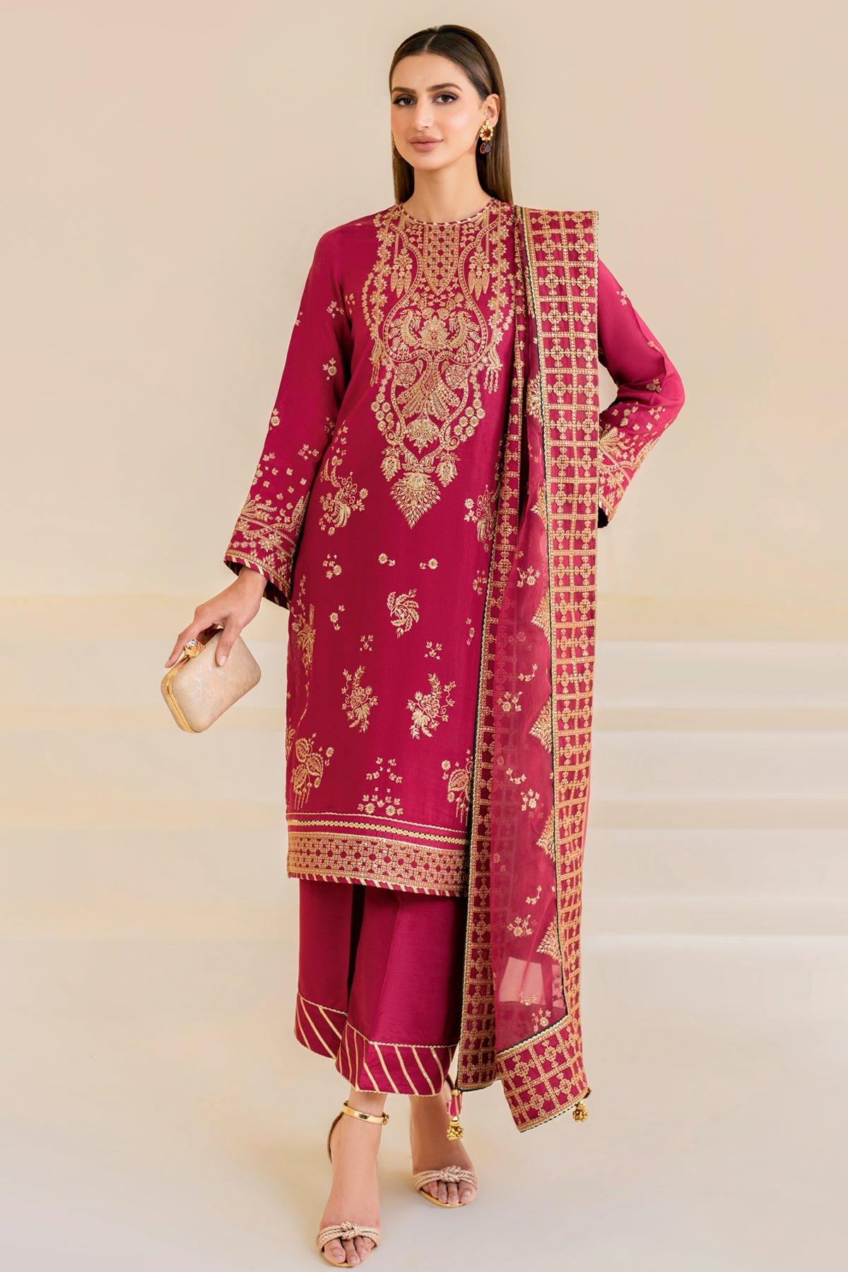 EMBROIDERED RAW SILK UR-7022