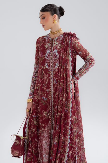Soraya Saaz draped jacket with raw silk slip and pants
