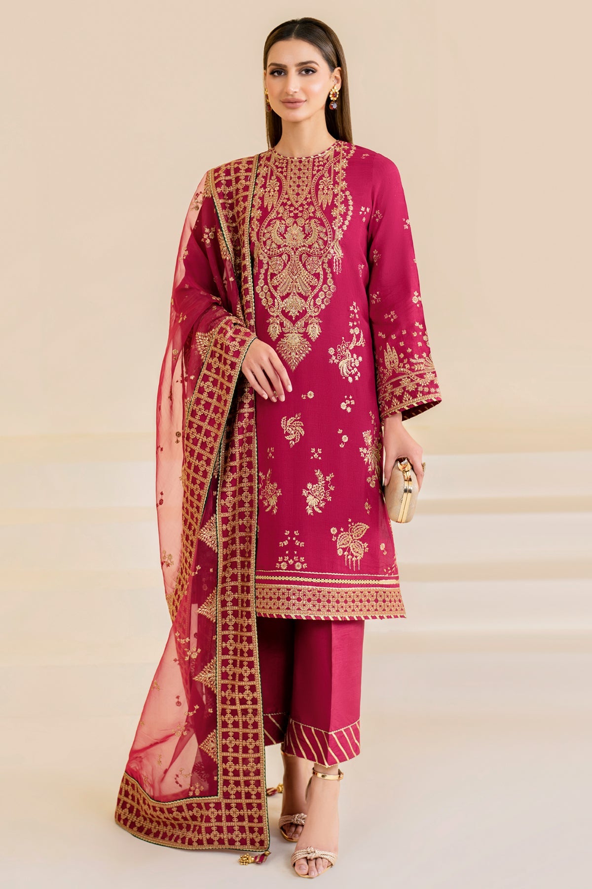 EMBROIDERED RAW SILK UR-7022