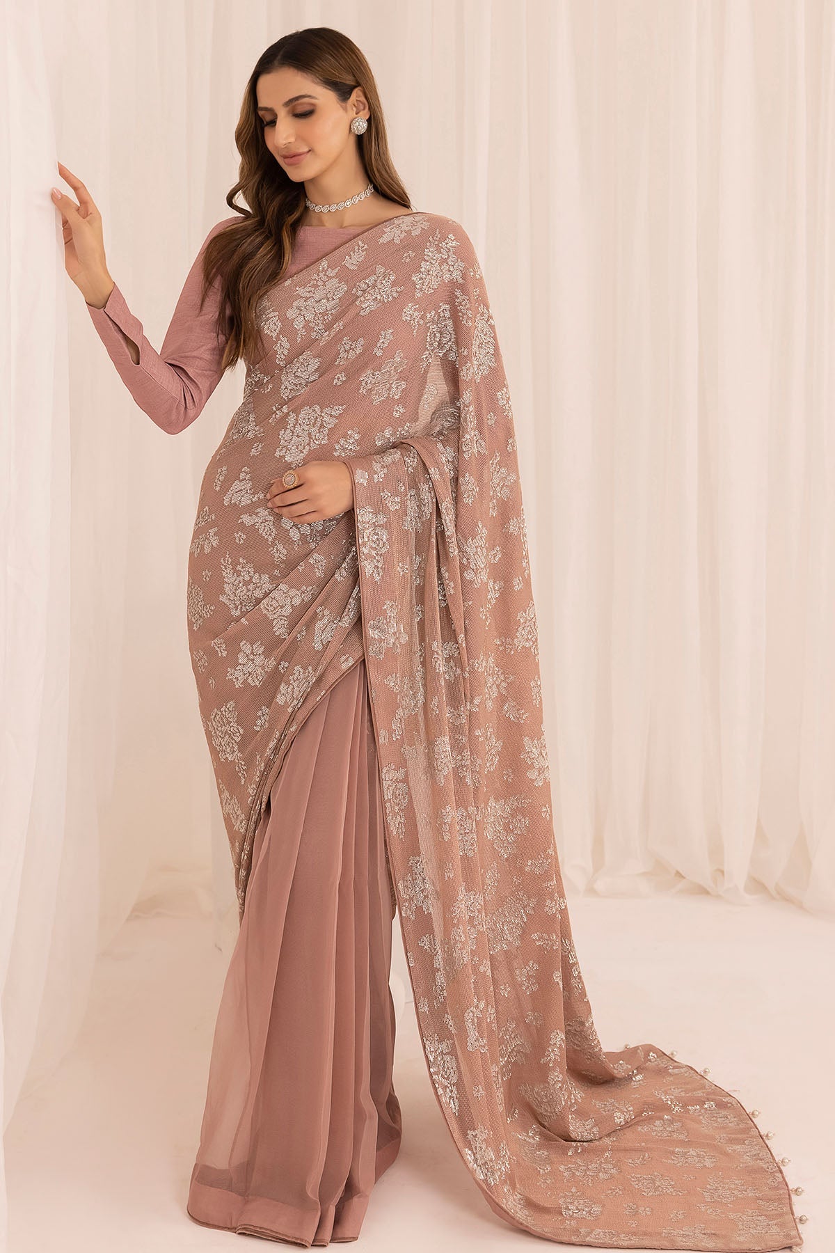 EMBROIDERED CHIFFON UC-3017