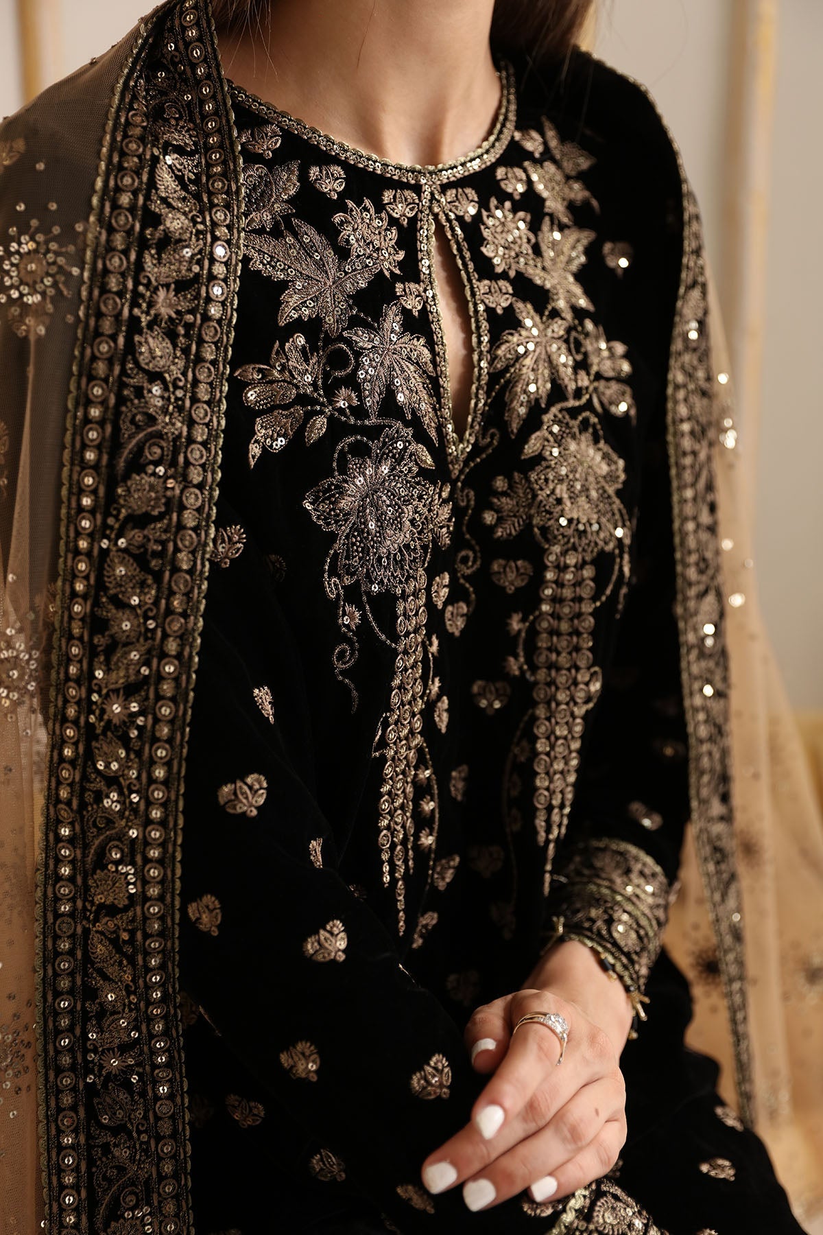 Embroidered Velvet Formal VF-2014