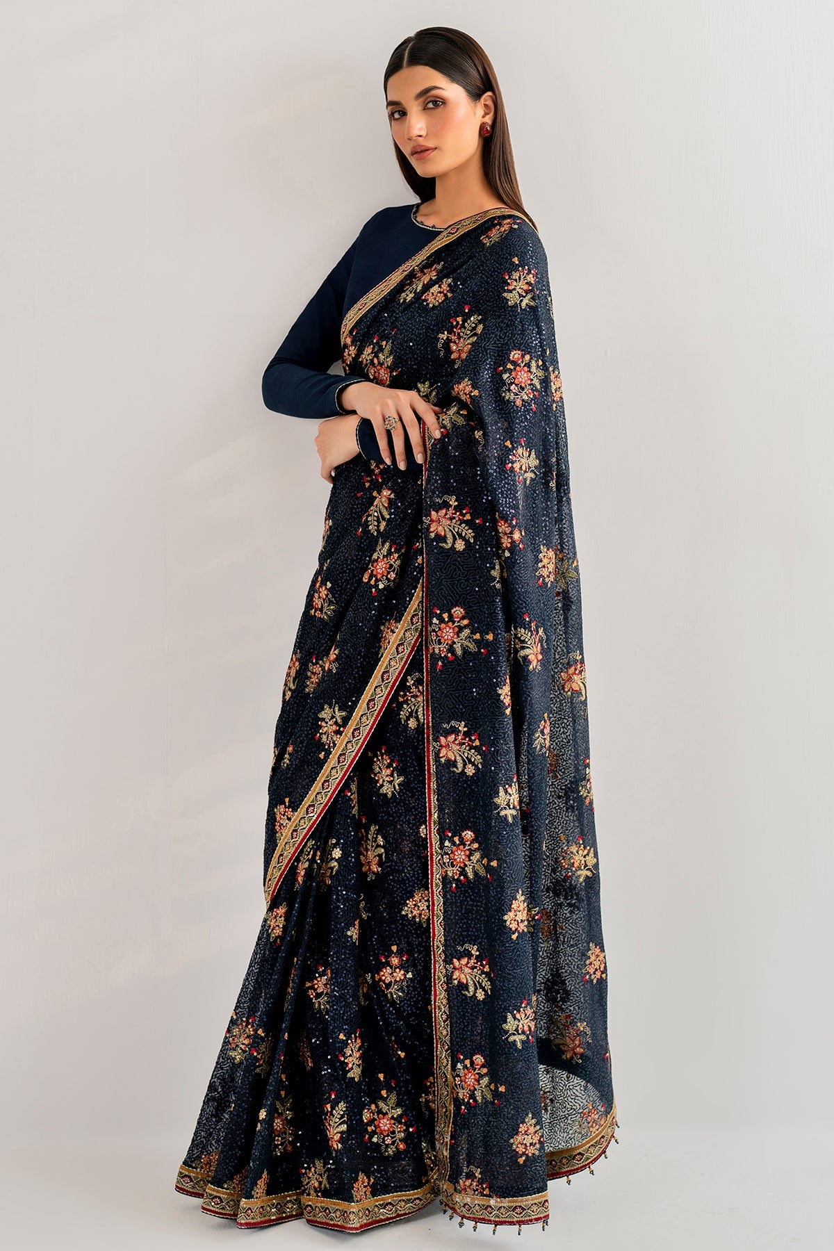 Embroidered Raw Silk UR-7025