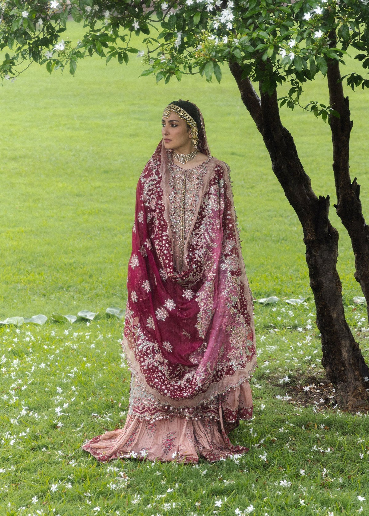 Hussain Rehar Gulrukh tonal embroidery and vertical panel close-up