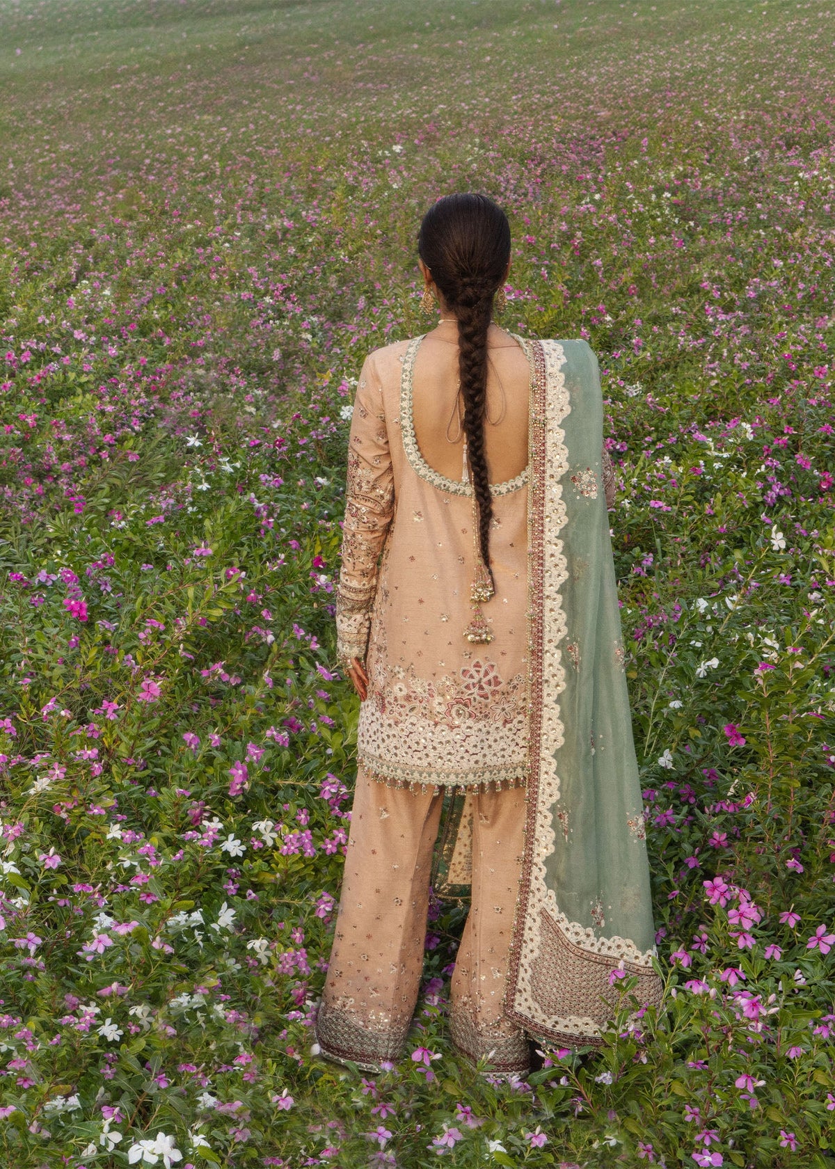 Hussain Rehar Gohar-Ara farshi shalwar with embroidered border