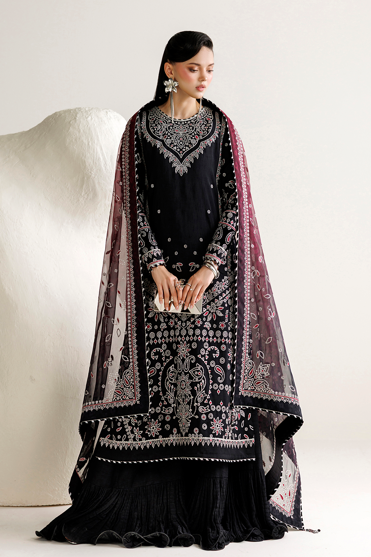 Embroidered raw silk UR-7091 by Jazmin – Pakistani party wear