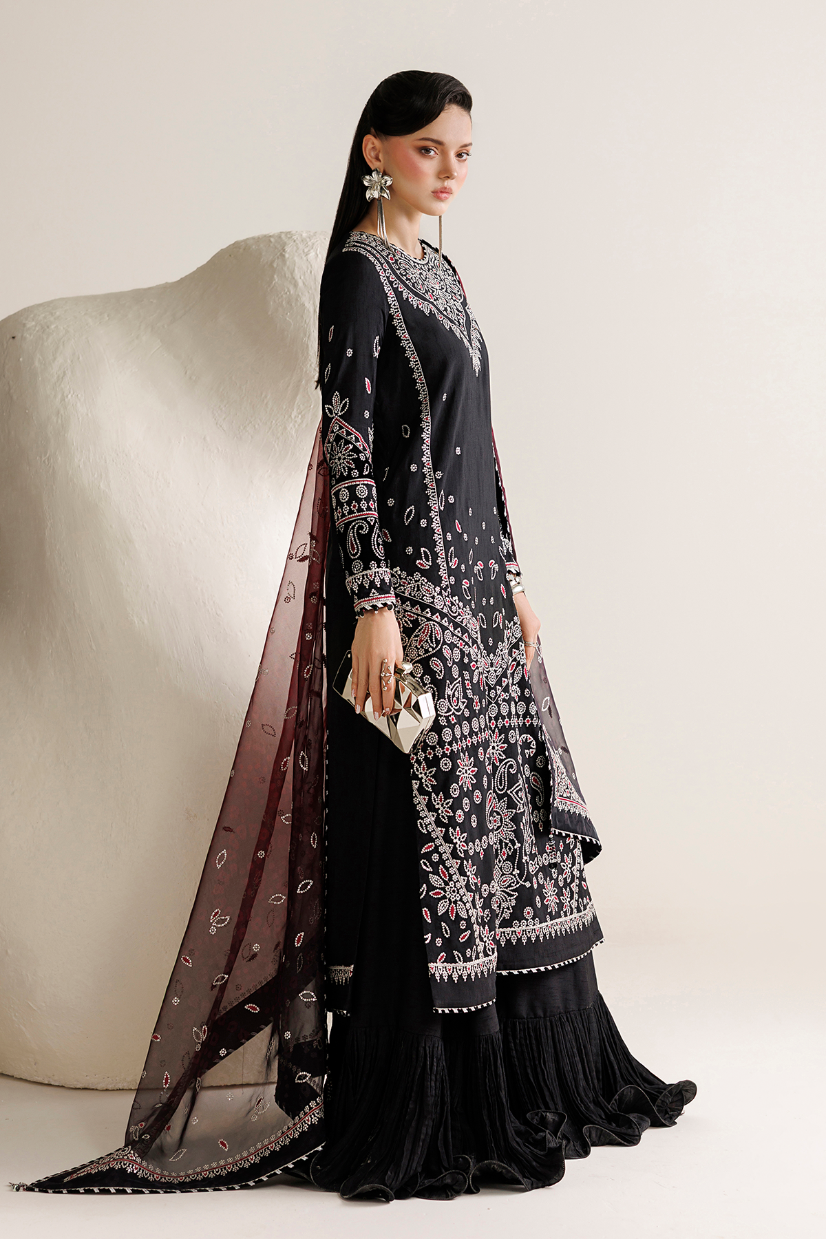 Jazmin UR-7091 three-piece Korean raw silk formal