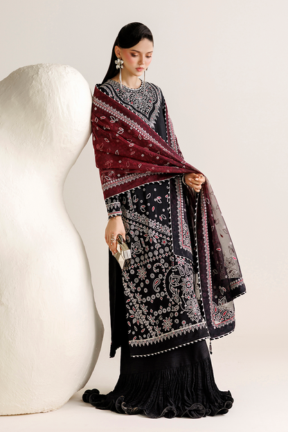 Jazmin UR-7091 embroidered Korean raw silk Pakistani formal suit