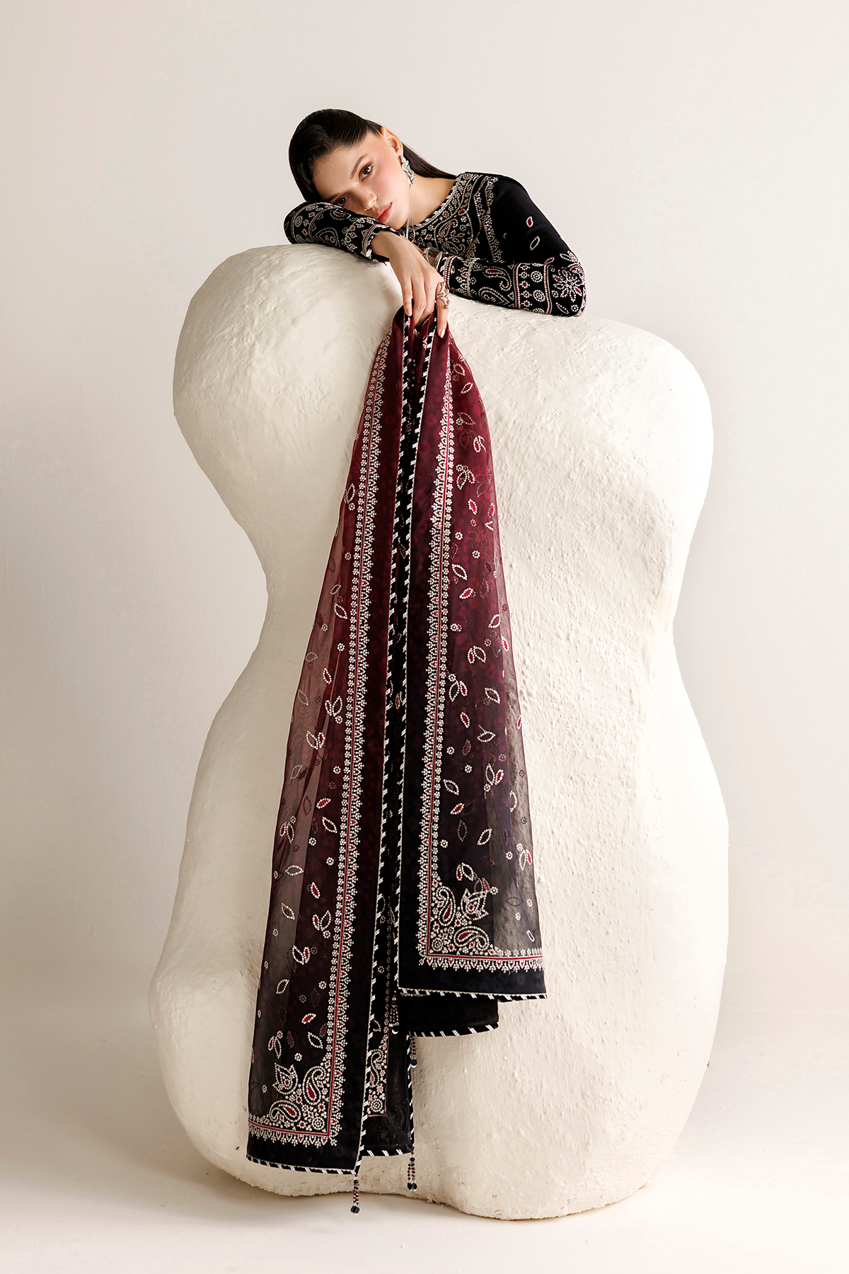 Jazmin formals UR-7091 embroidered raw silk outfit
