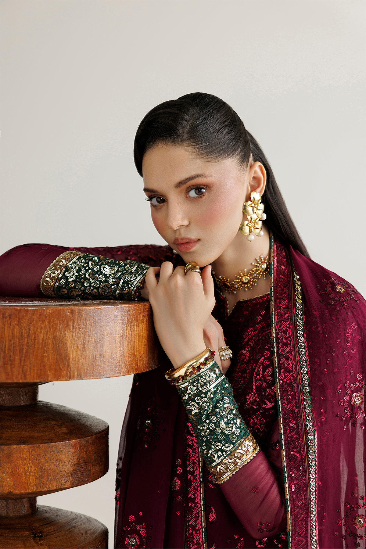 Jazmin UC-3137 embroidered chiffon suit at Raz Ruya