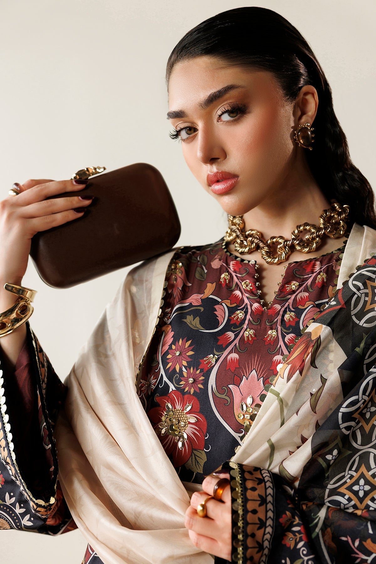 Jazmin Orlina OR26-D03 printed silk outfit