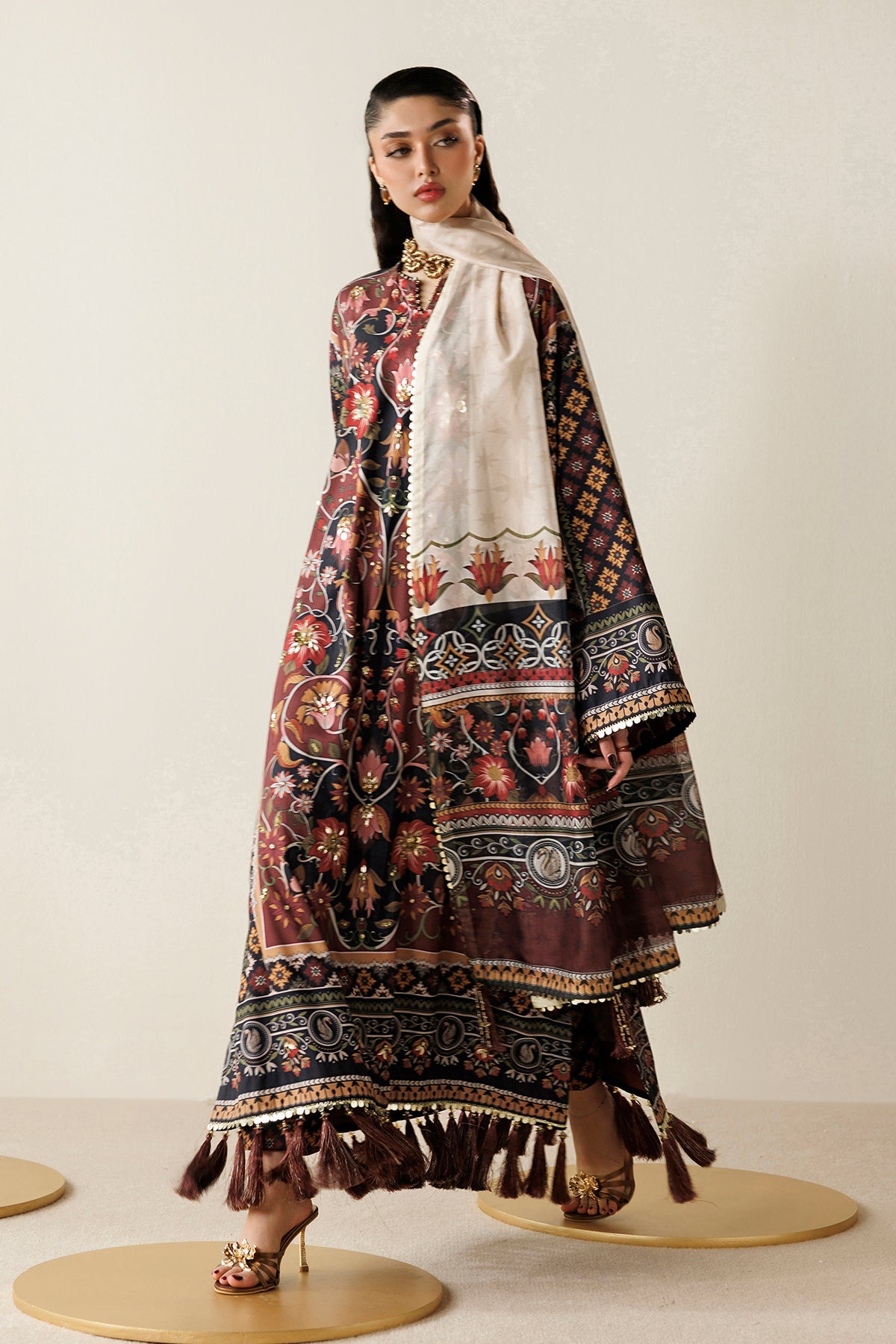 Jazmin OR26-D03 tissue silk dupatta drape