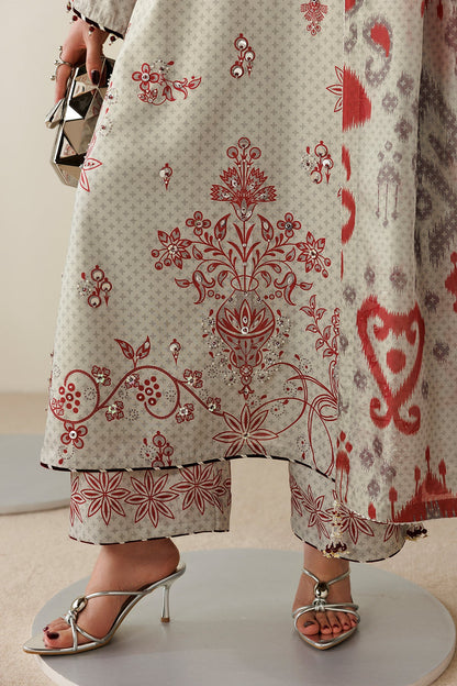 Jazmin OR26-D06 handwork printed raw silk Pakistani formal suit